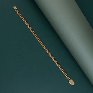 Pulseras de Cadena Cubana Miami de Acero Inoxidable con Baño de Oro PVD de 18K, Estilo Hip Hop, con Cierre de Botón y Circonitas Iced Out - Product Image 4