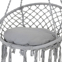 Fauteuil suspendu en macramé fait main, hamac en corde de coton avec kit de fixation pour utilisation en extérieur dans les parcs