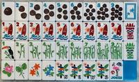 Jeu de Mahjong en Acrylique Style Plage Tropicale Peint à la Main avec Tuiles de Mahjong Américaines Motif Surf et Hibiscus