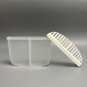 Support de désodorisant pour réfrigérateur en plastique PP transparent, 2 compartiments avec couvercle, pour absorbeur d'odeurs, rafraîchisseur, absorbeur d'humidité, boîte de rangement - Product Image 5