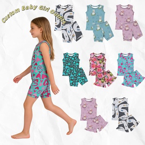 <strong>2026</strong> New Custom Girls <strong>Clothing</strong> Sets Sleeveless Tank <strong>Top</strong> + Shorts Set Heart/Floral Print Customizable Baby Girl Two-piece Outfit - Product Image 1