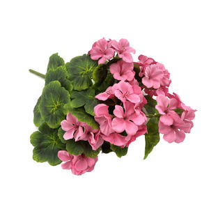 Hongying, ramo de flores de seda de 9 cabezas, venta al por mayor, geranio artificial para la decoración del hogar y el hotel para Navidad - Product Image 4