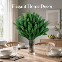 Aiguilles de pin artificielles réalistes pour la décoration de Noël, brindilles de faux sapin vertes pour la fabrication de couronnes DIY, tiges de verdure pour les fêtes