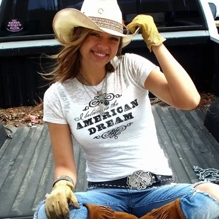 American Dream Cowgril Style Muster druck und Design Kurzes T-Shirt mit Rundhals ausschnitt Rodeo America Wild West Graphic Tee