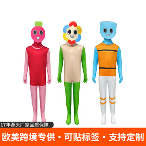 Costume de cosplay Dandy's World pour enfants, combinaison unisexe rouge avec masque et haut vert - Product Image 5