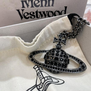 Collar Clásico Saturno Chapado en Oro con Circones Empress Dowager para Hombre y Mujer, Joyería Elegante de Aleación de Alta Calidad con Cadena de Ondas - Product Image 3