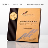 Cadre photo créatif en bois massif de noyer moderne avec conception de médaille pour la plaque d'honneur du prix d'honneur de la réunion annuelle