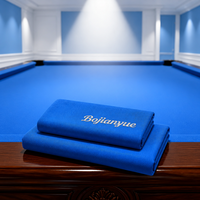 Tissu de billard bleu roi de remplacement, 6 bandes de coussin prédécoupées, points de visée ronds, rail noir