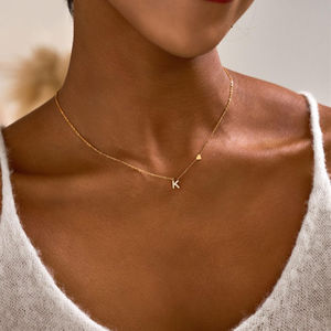 Collier en acier inoxydable avec <span class=keywords><strong>lettre</strong></span> en zircon, collier délicat pour femmes, bijoux en forme de cœur, résistant au ternissement, collier avec <span class=keywords><strong>lettre</strong></span> en pierre CZ - Product Image 1