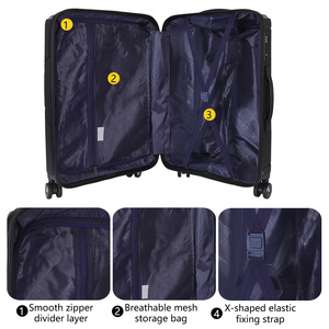 Conjunto de Malas OMASKA de PP com Rodas Giratórias, Tamanhos 14, 20, 24 e 28 Polegadas, para Viagem Masculina - Product Image 2