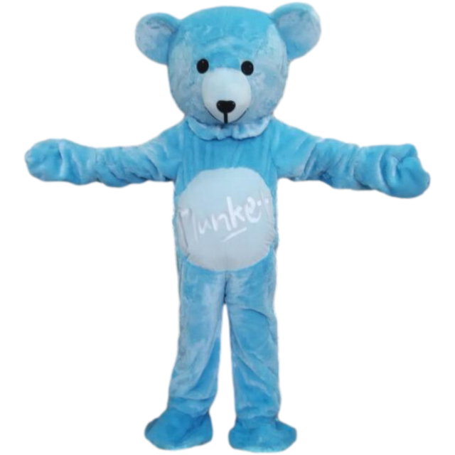 Fábrica al por mayor de peluche de juguete con azul oso traje de la mascota para adultos