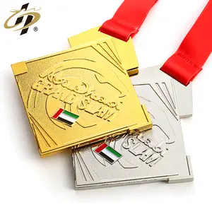 Hot Sale Zink legierung gemacht Gold Silber Bronze Sport medaille Emaille Logo 3d UAE Jiu Jitsu Award Judo benutzer definierte Medaillen und Trophäen