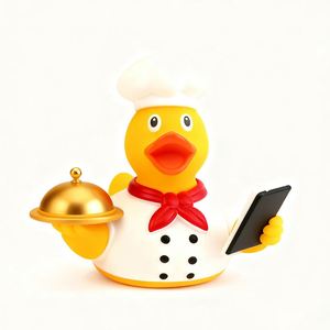 Jouets de bain en PVC personnalisés en gros, imprimés, style canard de cuisine, avec motifs conçus - Product Image 3