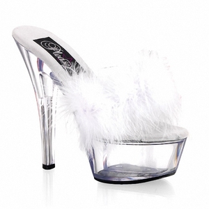 <span class=keywords><strong>Chaussons</strong></span> à plateforme à plumes de 15 cm pour soirée, style boîte de nuit, en dentelle transparente, sexy, fétichiste, exotique, pour modèles et travestissement, tendance - Product Image 3