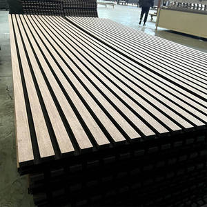 แผ่นซับเสียงกันเสียงแบบอะคูสติก แผ่นไม้ระแนง MDF โพลีเอสเตอร์ 9 มม. ผ้าสักหลาด + แผ่น MDF 12 มม. ลายไม้ 3 มิติ - Product Image 3