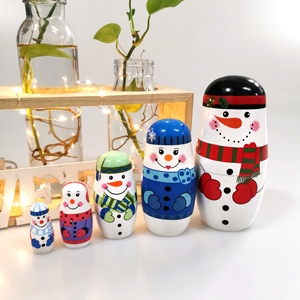 Boneka Rusia Matryoshka mainan promosi tradisional lukisan tangan kayu boneka bersarang Rusia untuk hadiah