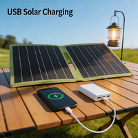 Panneau solaire monocristallin pliable portable TC Black Outdoor 20W avec charge rapide USB Type C, efficacité 23%