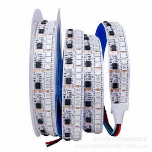 ไฟแถบอัจฉริยะ 5050 RGB LED 180 ดวงต่อเมตร แผงวงจรสีขาวขนาด 17 มม. 12V ชิป Ws2811 พร้อมรีโมทคอนโทรล ควบคุมสีได้หลากหลาย สร้างบรรยากาศ - Product Image 1