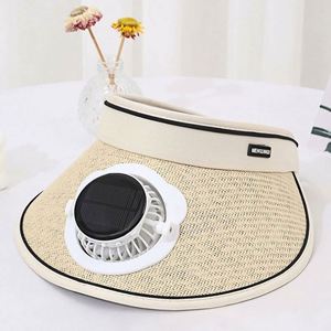 Sombrero de Paja de Ala Ancha con Ventilador Solar y USB para Mujer, Protección UV, 3 Niveles de Velocidad Ajustables, Hebilla Elástica - Product Image 5