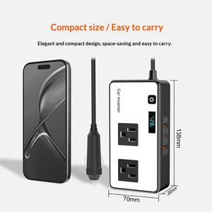 Convertisseur de courant pour voiture 200W DC12V vers AC110V, charge rapide QC+PD, <span class=keywords><strong>prise</strong></span> standard américaine - Product Image 4