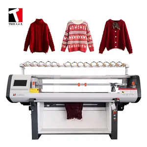 Precio de fábrica usado computarizado automático 52 pulgadas simple doble sistema más nuevo técnico suéter plano máquina de tejer