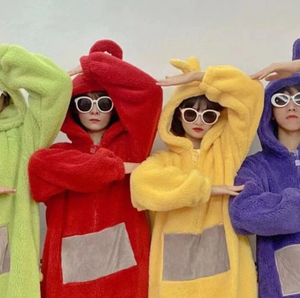Combinaison à capuche en fourrure style Anime Tinkywinky Laa Laa <span class=keywords><strong>Po</strong></span> Zip, inspirée des costumes de films et séries TV, pour festivals, spectacles et vêtements de nuit - Product Image 3