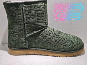 Botas de Nieve Personalizadas Meckmanly con Estampado Verde, Altura hasta el Tobillo, Punta Redonda, Cálidas para Invierno, Unisex, Suela de Goma - Product Image 6
