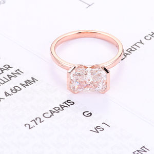 แหวนเพชรเลี้ยงในห้องปฏิบัติการ ทองคำชมพู 9K ประมาณ เครื่องประดับอัญมณีชั้นดี 2.72 กะรัต ปรับแต่งได้ เหมาะสำหรับงานแต่งงาน ใส่ได้ทุกวัน ของขวัญวันครบรอบ - Product Image 6