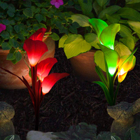 2 pak/kotak lampu taman Led surya, lampu bunga taman tenaga surya, lampu luar ruangan Solor