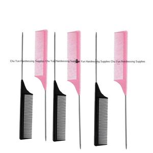 <span class=keywords><strong>Pettine</strong></span> in Plastica con Denti Fini Antistatici in Metallo per Acconciature e Styling Professionale - Product Image 4