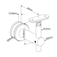 Condibe Glaszaun Satin Finish verstellbare Edelstahl Handlauf halterung