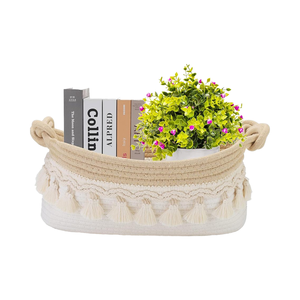 Mignon petit <span class=keywords><strong>panier</strong></span> cadeau en tissu rectangulaire pour baby shower vide tissé stockage pour pépinière ou papier <span class=keywords><strong>toilette</strong></span> cadeaux décoratifs - Product Image 1