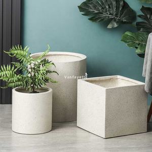 Grands pots de jardin en céramique de 12,8 pouces <span class=keywords><strong>pour</strong></span> arbres, jardinières géométriques extra-larges <span class=keywords><strong>pour</strong></span> plantes succulentes, pots d'extérieur à vendre sans soucoupe - Product Image 3