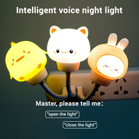 Veilleuse Intelligente à Commande Vocale, Multicolore, Parlante en Anglais, pour Chambre d'Enfant