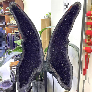 Tự nhiên Brazil tím thạch anh tím <span class=keywords><strong>geodes</strong></span> Cặp Thạch anh tím pha lê cánh bướm hang lỗ Đá Thạch Anh thủ công mỹ nghệ cho trang trí nội thất - Product Image 2