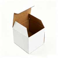 Boîte en carton ondulé rigide carrée 3 plis biodégradable, écologique, imperméable, avec gaufrage pour l'emballage d'objets fragiles