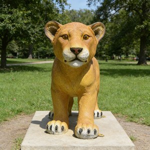 Escultura de León Grande de Resina, Figura de Animal Pintada a Mano para Decoración de Jardín o Parque al Aire Libre, Fibra de Vidrio - Product Image 5