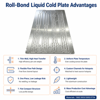 Plaque de refroidissement liquide soufflée en aluminium Type 104s pour conteneur ESS, refroidissement de batterie de stockage d'énergie, spécification personnalisée
