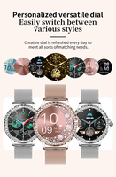Reloj Inteligente TSSD NX19 para Mujer, con Diamantes Metálicos, Multilingüe, Resistente al Agua IP68, Llamadas Bluetooth, Música, Correo Electrónico