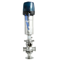 Válvula Mixproof de asiento doble con abrazadera de acero inoxidable sanitario con cabeza inteligente