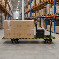 Chariot à plateforme électrique 800W, capacité de 800 kg, robuste, avec siège, pour entrepôt, usine, manutention industrielle