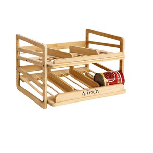 Wooden can storage rack, stackable snack rack, solid wood <b>kitchen</b> countertop condiment rack - Product Image 1