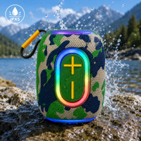 Altavoz Inalámbrico Portátil 5.3 con Luces RGB, Resistente al Agua IPX5, Más de 20 Horas de Reproducción, para Uso en Exteriores y Computadoras, Certificado CE/FCC