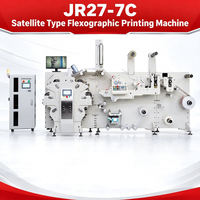 Machine d'impression flexographique de type satellite JR27-7C, 150 m/min, largeur d'impression 265 mm, certifiée CE, équipement d'impression flexo pour étiquettes en rouleau
