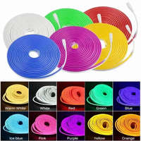Bande lumineuse LED flexible et colorée, avec télécommande intelligente, bande lumineuse néon, tube décoratif d'ambiance en silicone pour intérieur
