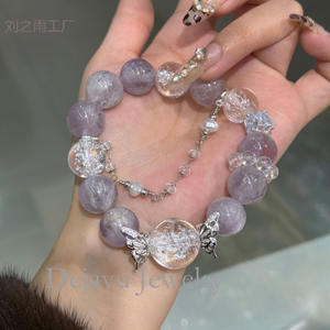 สร้อยข้อมืออเมทิสต์ลาเวนเดอร์คุณภาพสูงธรรมชาติของขวัญสำหรับเพื่อนที่ดีที่สุดเครื่องประดับคู่รัก - Product Image 2