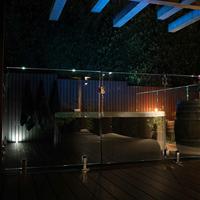 Rampe de balcon en verre avec éclairage LED sans cadre DB, verre coloré, balustrade, rampe d'escalier en verre avec certification SGCC pour l'Amérique