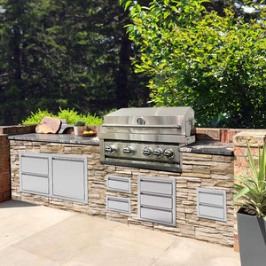 Mueble de Cocina Modular de Acero Inoxidable para Interiores y Exteriores con Cajones y Puerta para Zona de Aficionados al Fútbol - Product Image 3