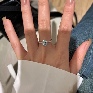 Oval Cubic Zirconia <b>Ring</b> 925 Silver Plated Gold Engagement Jewelry For Women Fashion <b>Rings</b> - Product Image 3