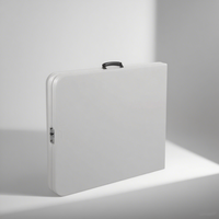 Table pliante Portable 6ft blanc rectangulaire en plastique mobilier d'extérieur pliable jardin restauration salle à manger Camping Tables pliantes